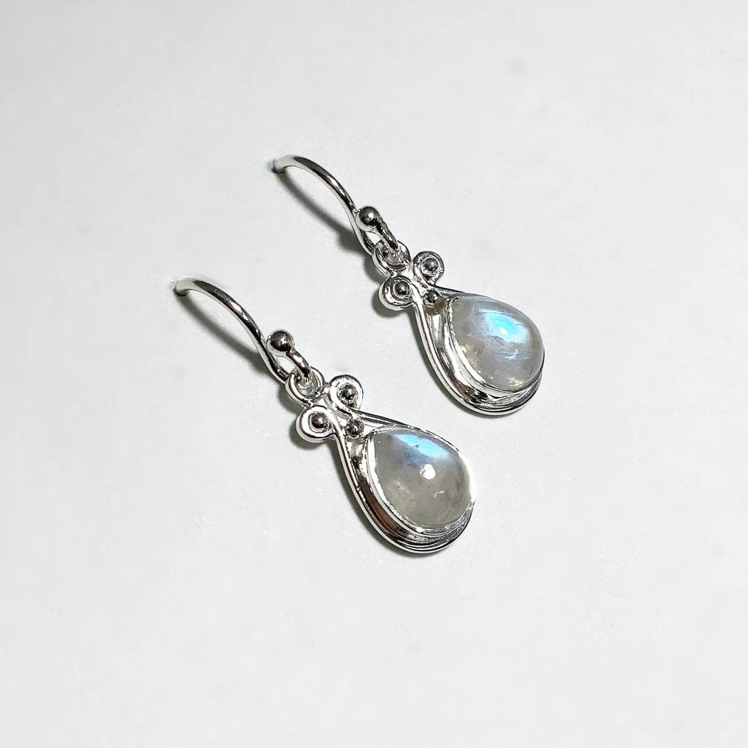 Rainbow Moonstone Dangle Earrings-Rocks and Gems Canada