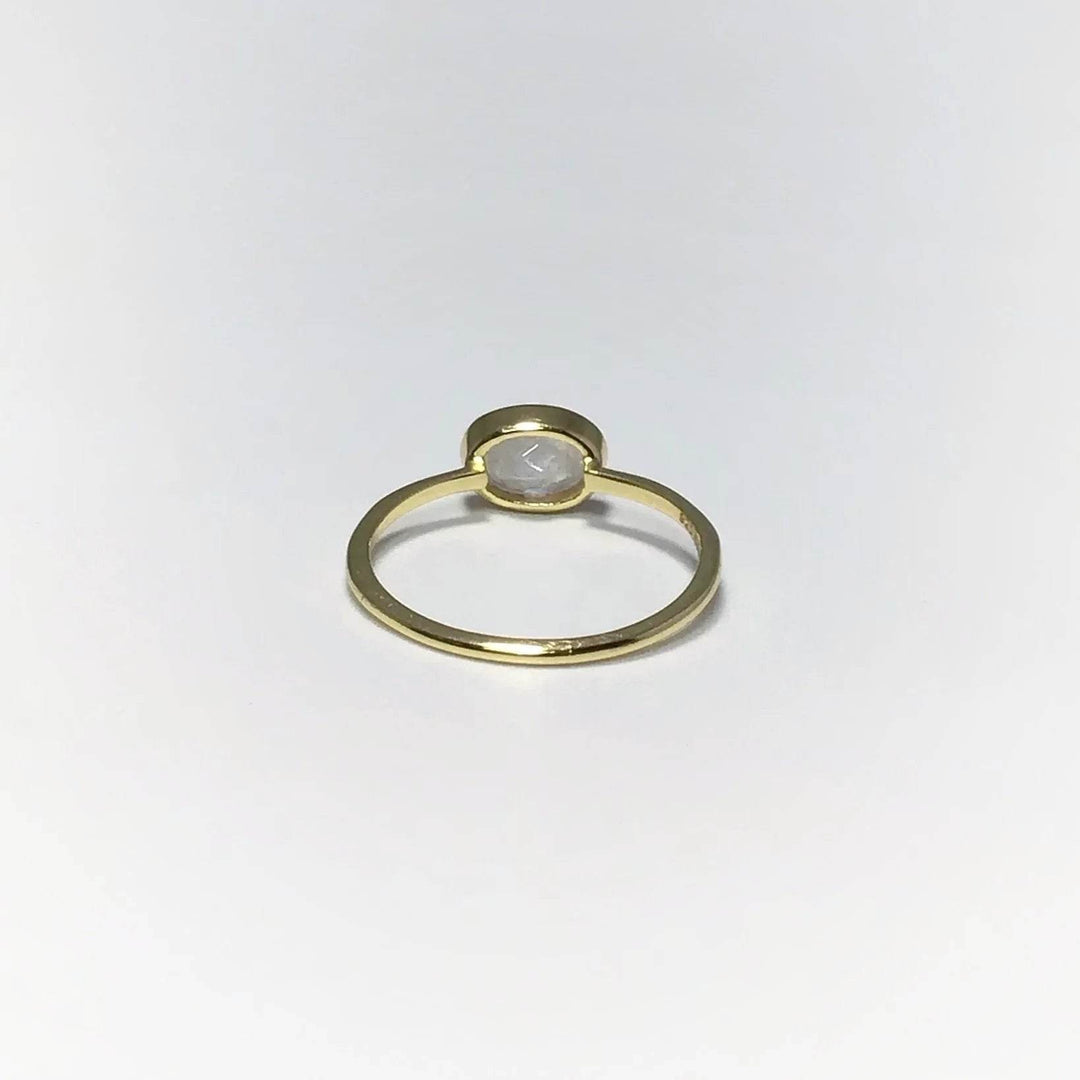 Rainbow Moonstone Gold Finish Ring-Rocks and Gems Canada