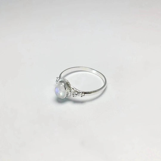 Rainbow Moonstone Ring-Rocks and Gems Canada