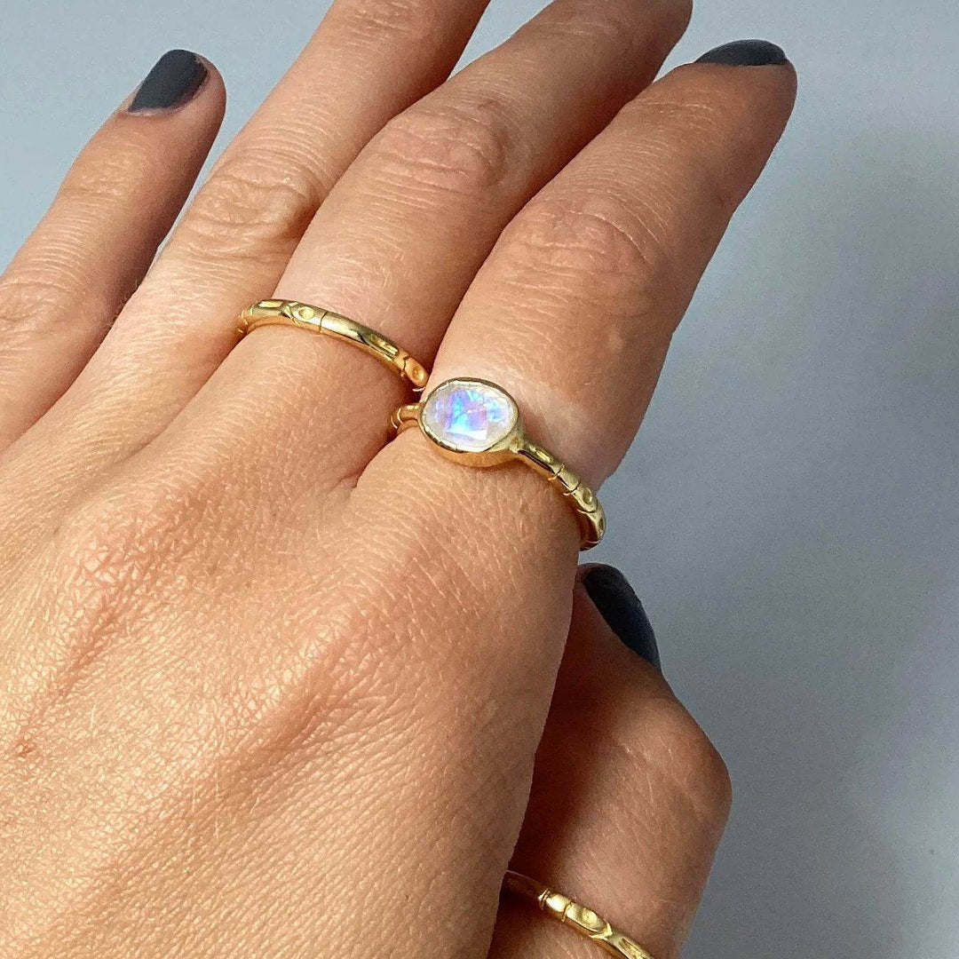 Rainbow Moonstone Ring-Rocks and Gems Canada