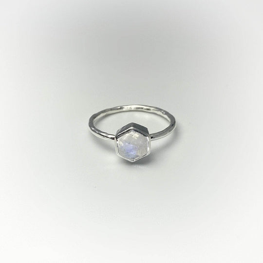 Rainbow Moonstone Ring-Rocks and Gems Canada
