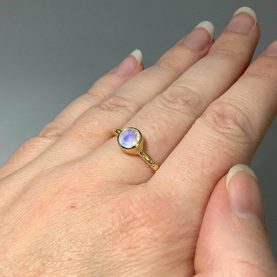 Rainbow Moonstone Ring-Rocks and Gems Canada