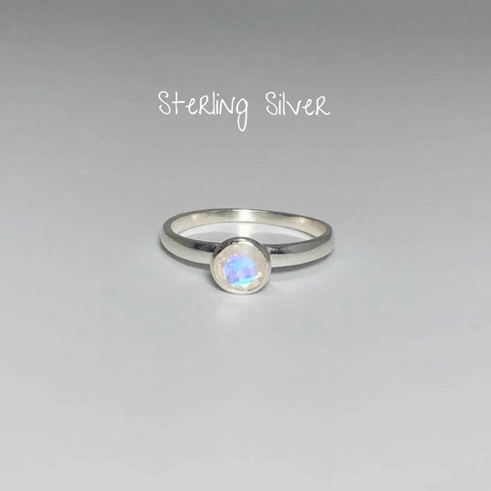 Rainbow Moonstone Ring-Rocks and Gems Canada