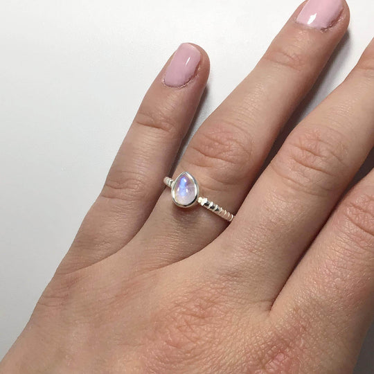 Rainbow Moonstone Ring-Rocks and Gems Canada