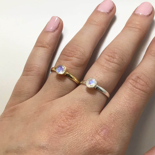 Rainbow Moonstone Ring-Rocks and Gems Canada