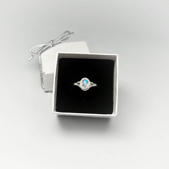 Rainbow Moonstone Ring-Rocks and Gems Canada