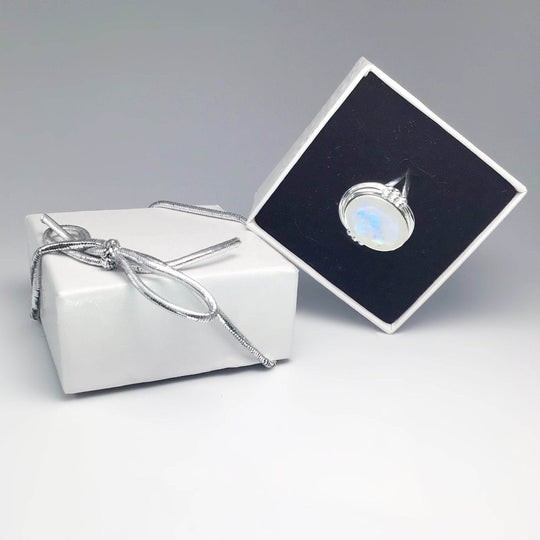 Rainbow Moonstone Ring-Rocks and Gems Canada