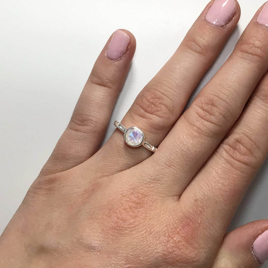 Rainbow Moonstone Ring-Rocks and Gems Canada