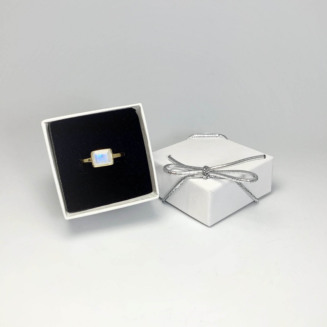 Rainbow Moonstone Ring-Rocks and Gems Canada