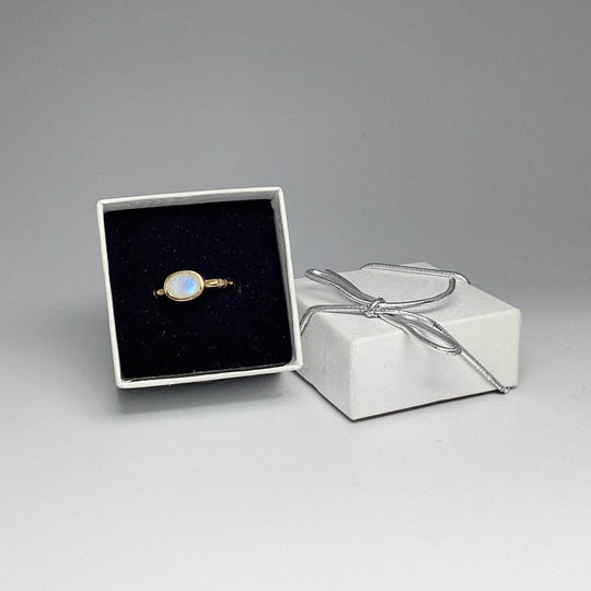 Rainbow Moonstone Ring-Rocks and Gems Canada