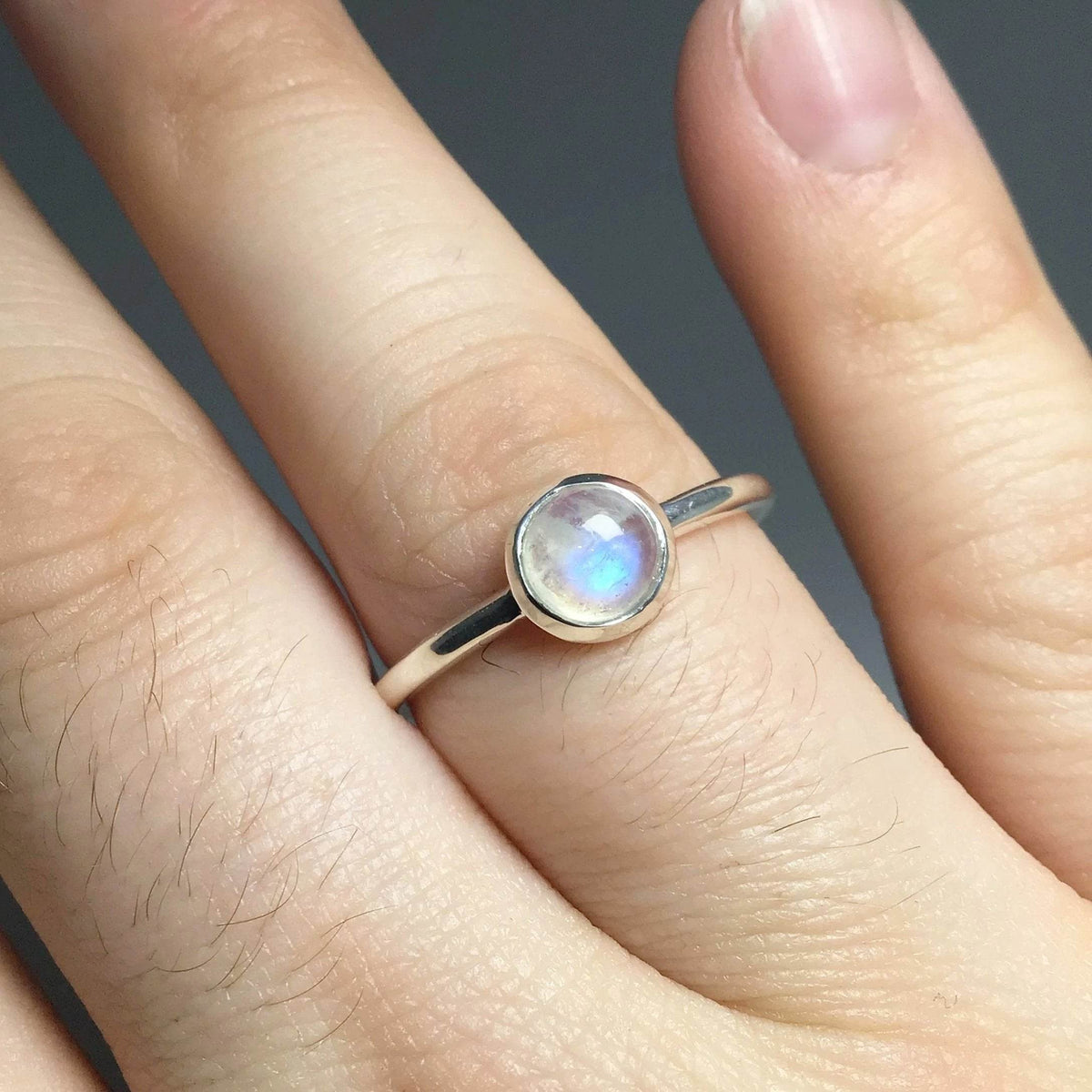 Rainbow Moonstone Ring-Rocks and Gems Canada