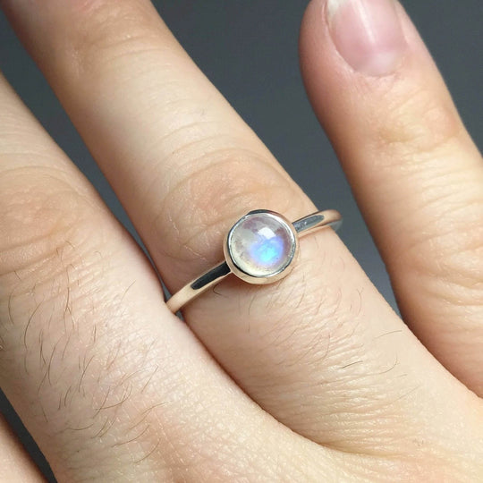 Rainbow Moonstone Ring-Rocks and Gems Canada