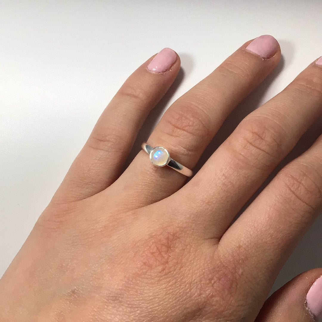 Rainbow Moonstone Ring-Rocks and Gems Canada