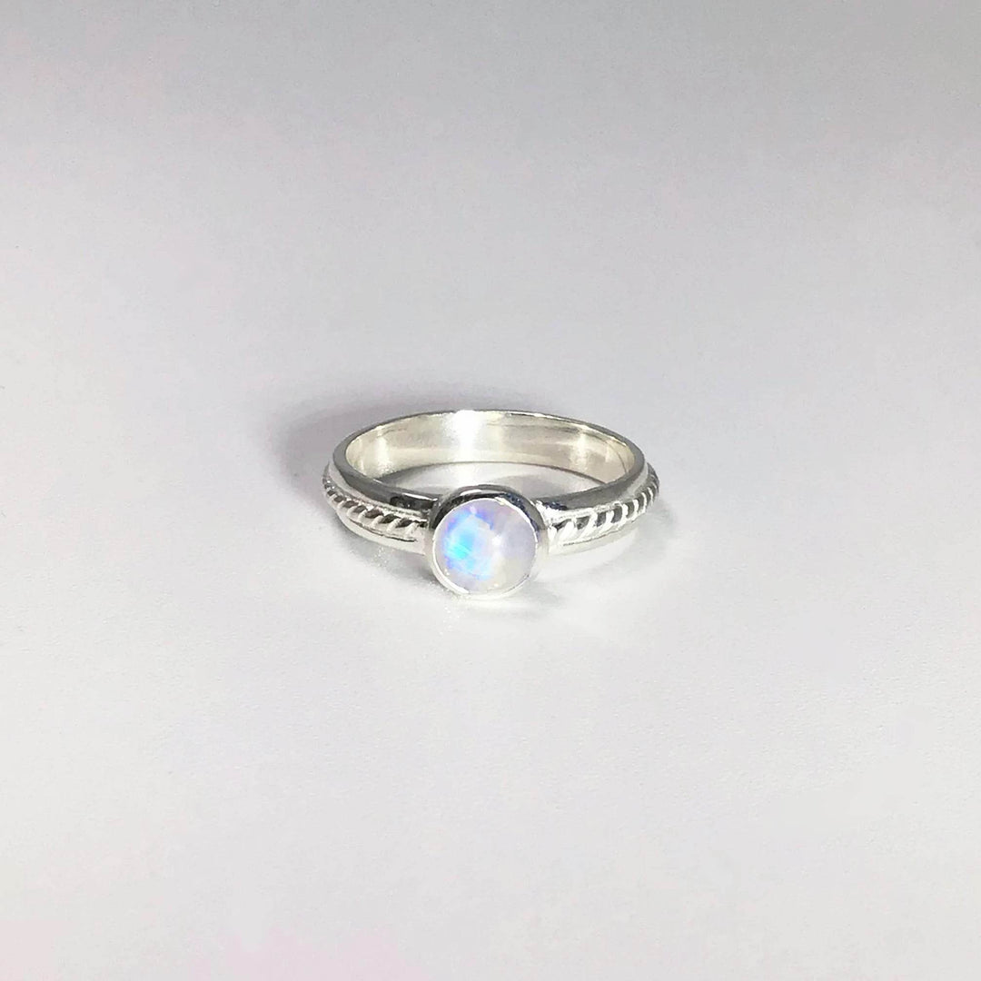Rainbow Moonstone Ring-Rocks and Gems Canada
