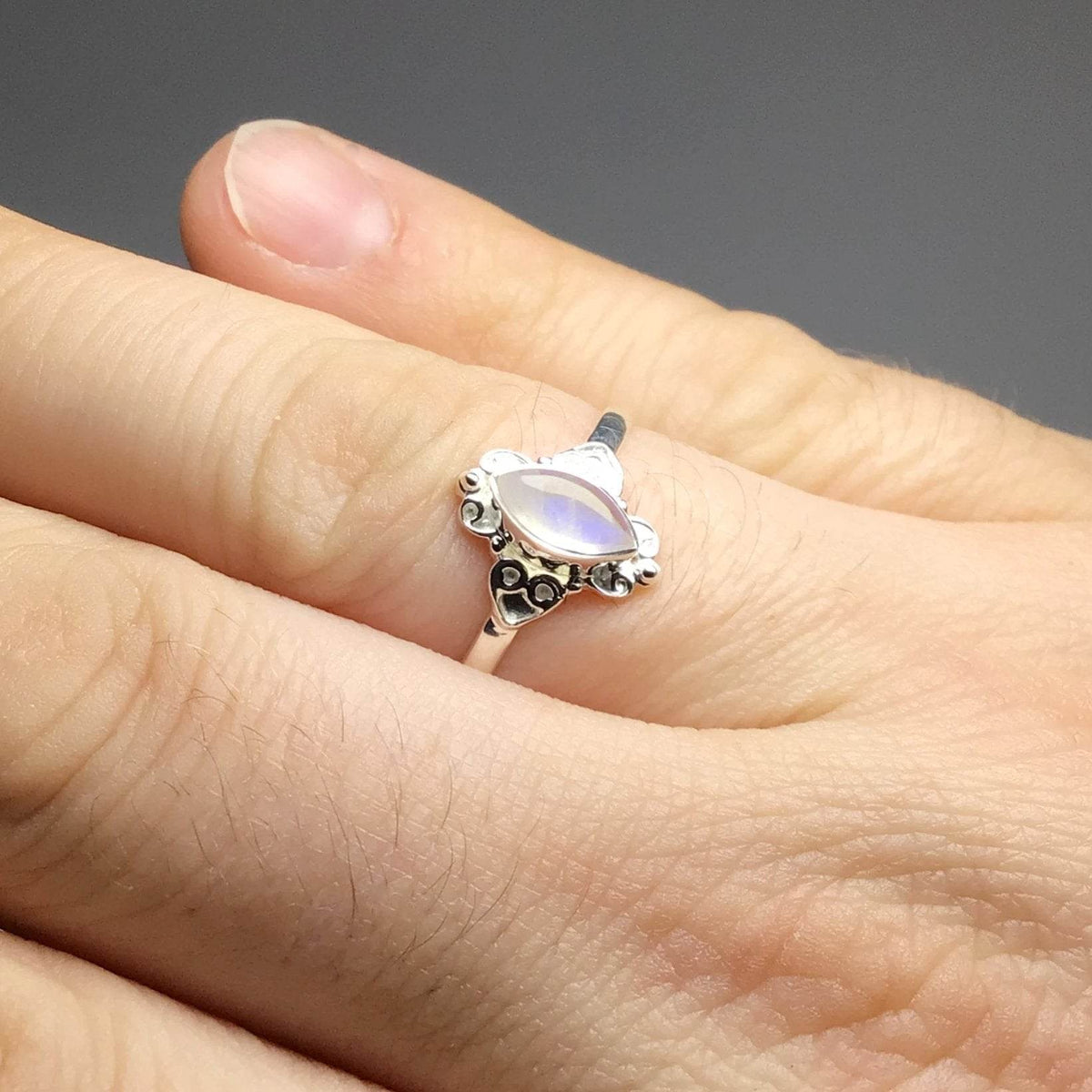 Rainbow Moonstone Ring-Rocks and Gems Canada