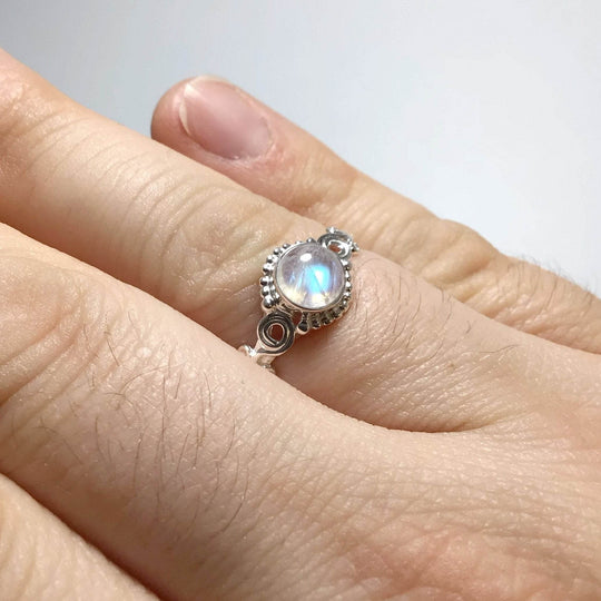 Rainbow Moonstone Ring-Rocks and Gems Canada