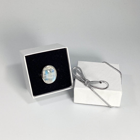 Rainbow Moonstone Ring - Size 6-Rocks and Gems Canada