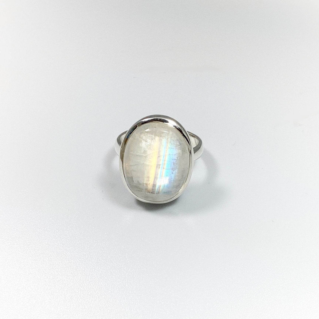 Rainbow Moonstone Ring - Size 6-Rocks and Gems Canada