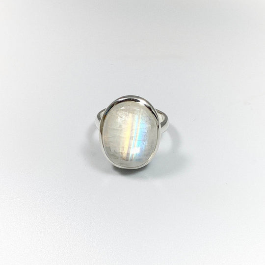 Rainbow Moonstone Ring - Size 6-Rocks and Gems Canada