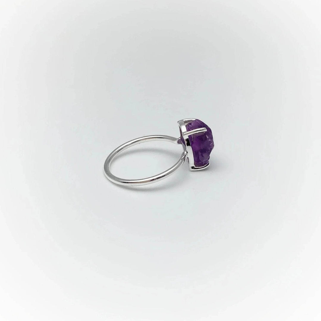 Raw Amethyst Ring-Rocks and Gems Canada