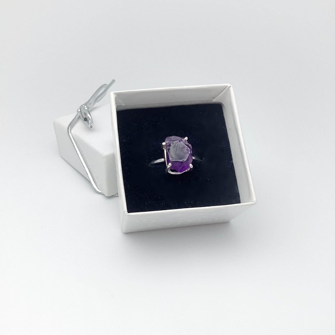 Raw Amethyst Ring-Rocks and Gems Canada