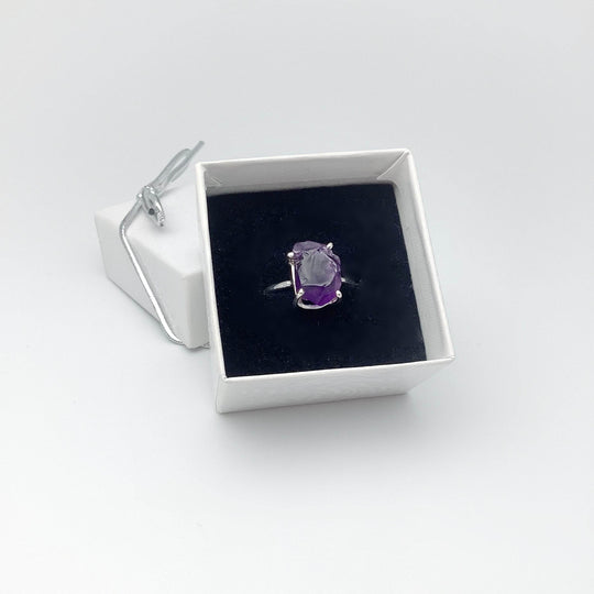 Raw Amethyst Ring-Rocks and Gems Canada