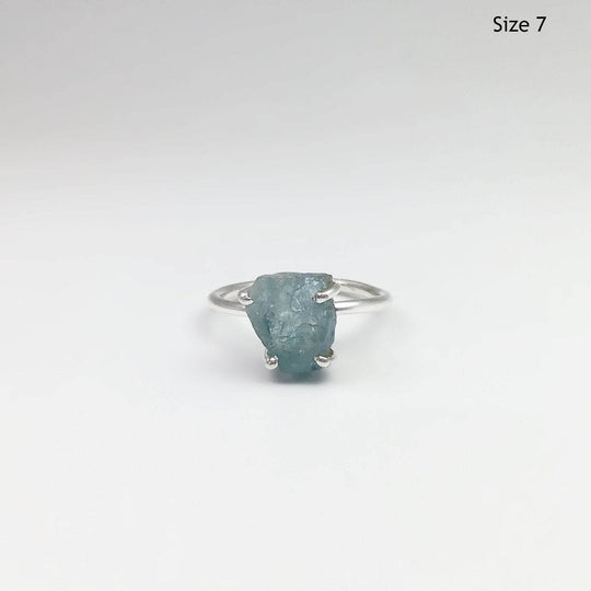 Raw Aquamarine Ring-Rocks and Gems Canada