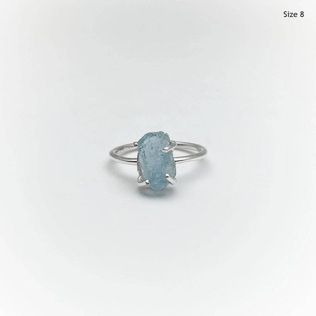 Raw Aquamarine Ring-Rocks and Gems Canada