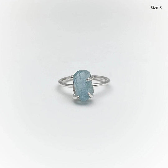 Raw Aquamarine Ring-Rocks and Gems Canada