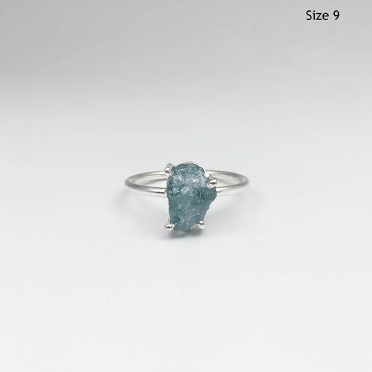 Raw Aquamarine Ring-Rocks and Gems Canada