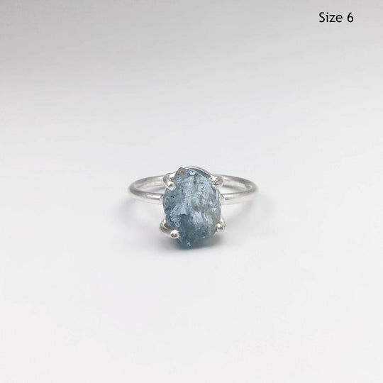 Raw Aquamarine Ring-Rocks and Gems Canada