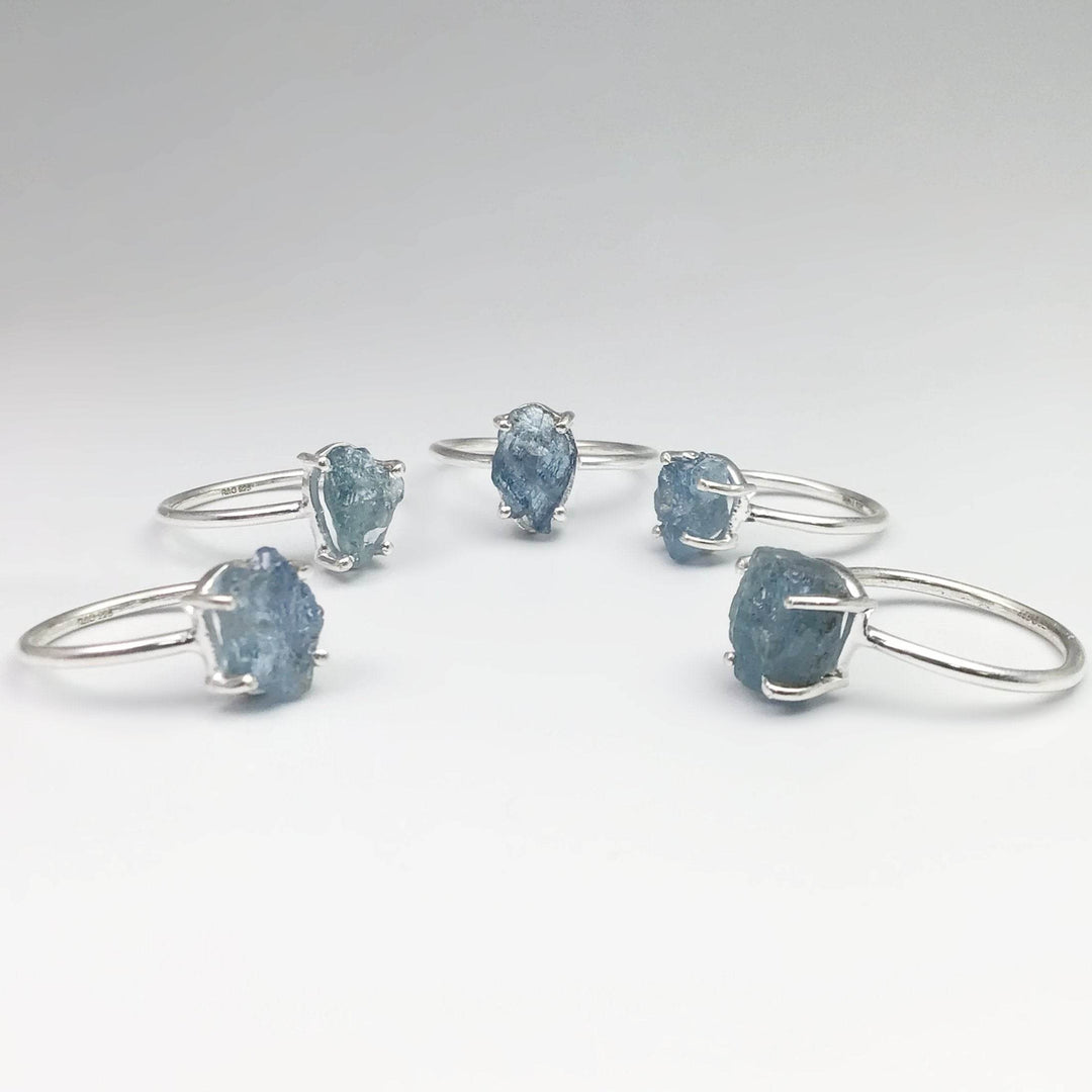 Raw Aquamarine Ring-Rocks and Gems Canada
