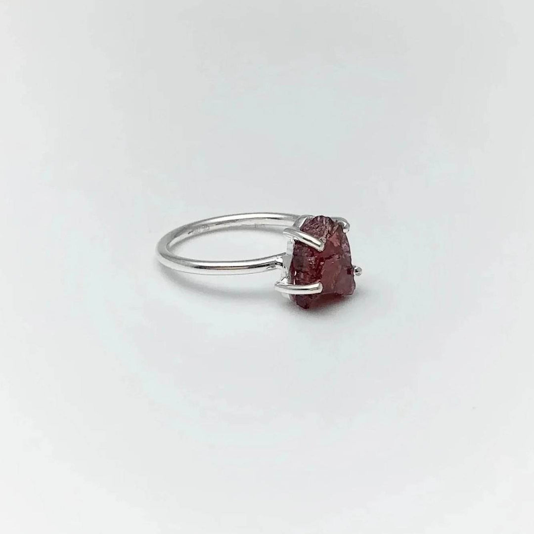 Raw Garnet Ring-Rocks and Gems Canada