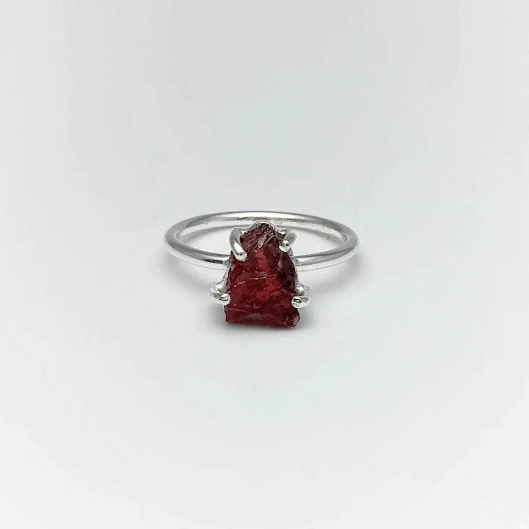 Raw Garnet Ring-Rocks and Gems Canada