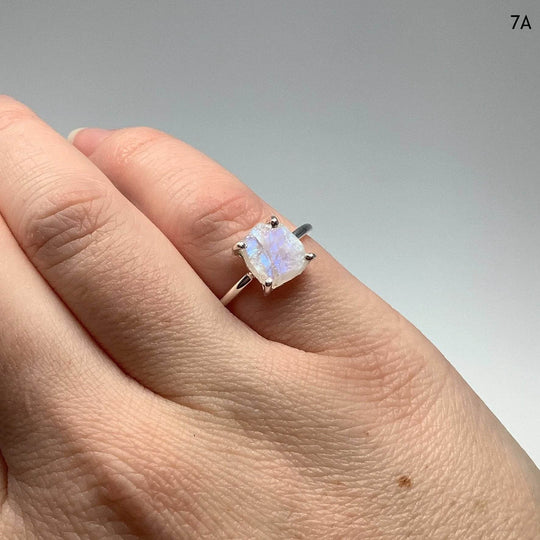 Raw Rainbow Moonstone Ring-Rocks and Gems Canada