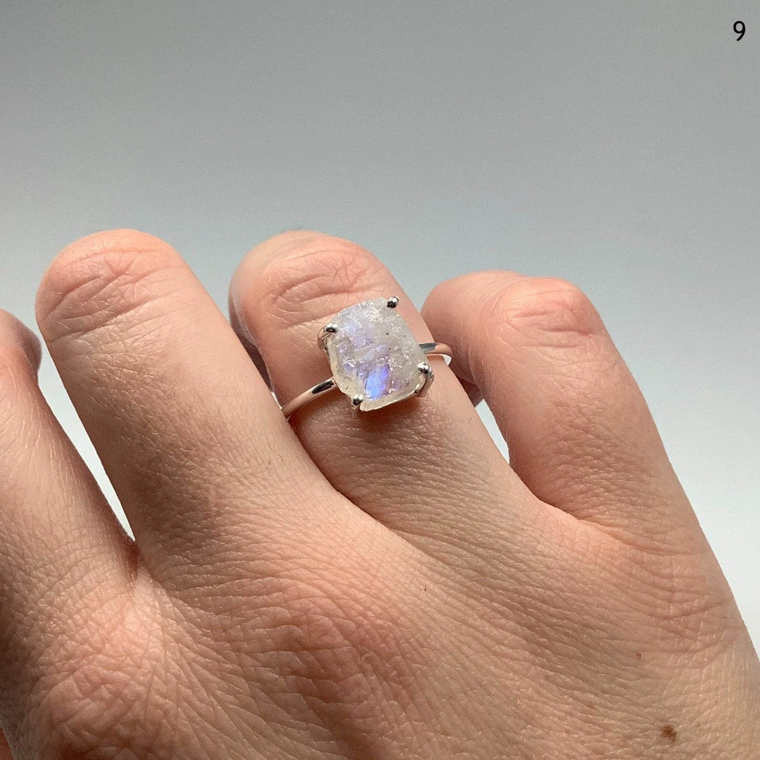 Raw Rainbow Moonstone Ring-Rocks and Gems Canada