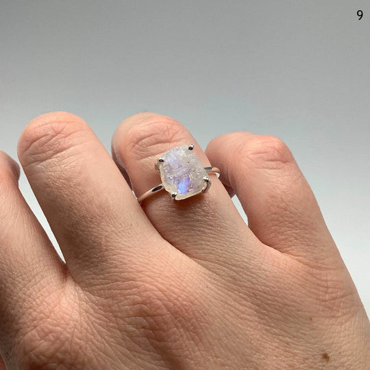 Raw Rainbow Moonstone Ring-Rocks and Gems Canada