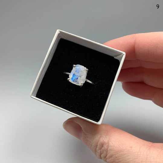 Raw Rainbow Moonstone Ring-Rocks and Gems Canada