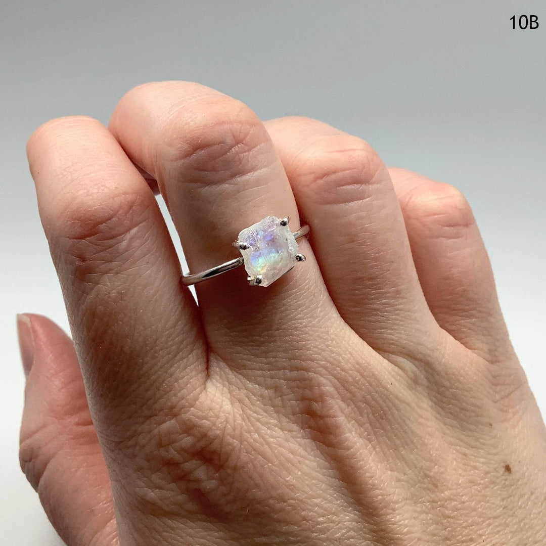Raw Rainbow Moonstone Ring-Rocks and Gems Canada