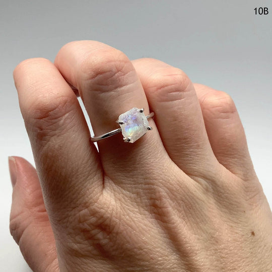 Raw Rainbow Moonstone Ring-Rocks and Gems Canada