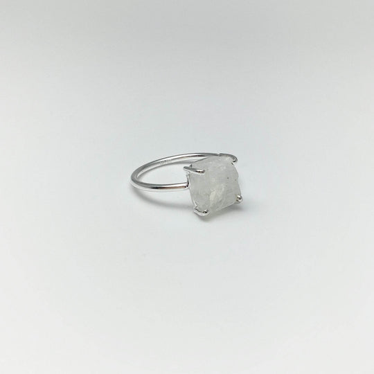 Raw Rainbow Moonstone Ring-Rocks and Gems Canada