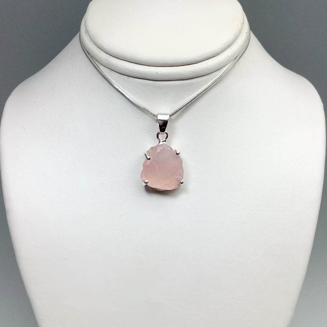 Raw Rose Quartz Pendant-Rocks and Gems Canada