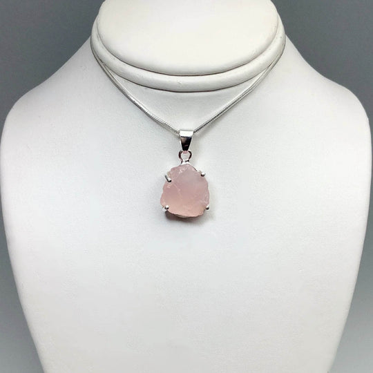 Raw Rose Quartz Pendant-Rocks and Gems Canada