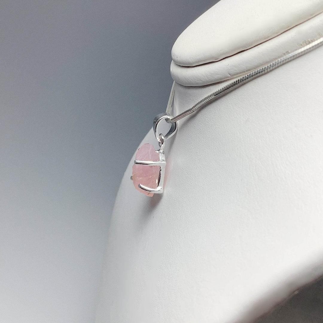 Raw Rose Quartz Pendant-Rocks and Gems Canada