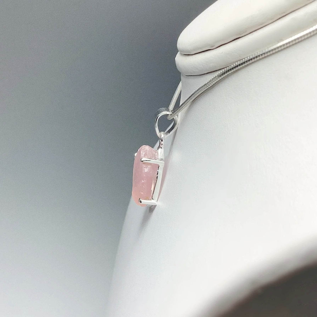 Raw Rose Quartz Pendant-Rocks and Gems Canada