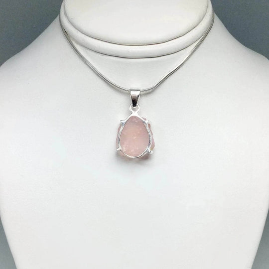 Raw Rose Quartz Pendant-Rocks and Gems Canada