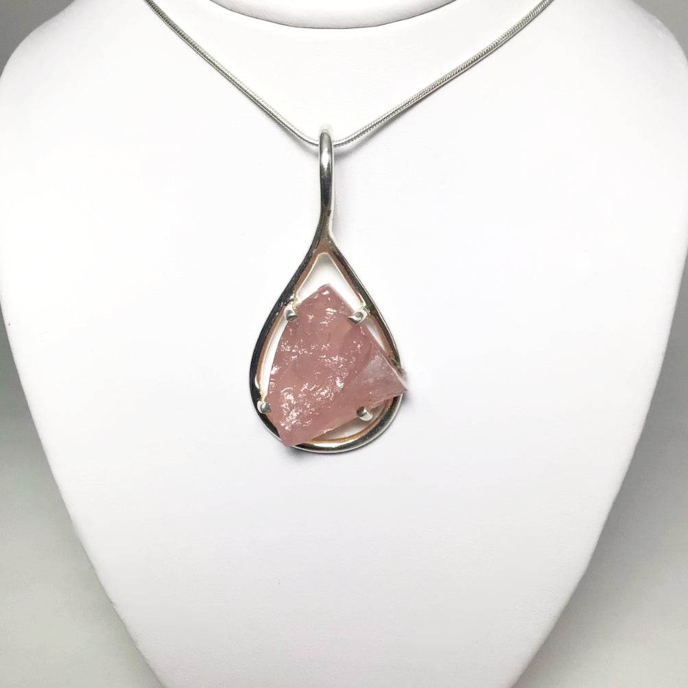 Raw Rose Quartz Pendant-Rocks and Gems Canada