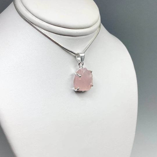 Raw Rose Quartz Pendant-Rocks and Gems Canada