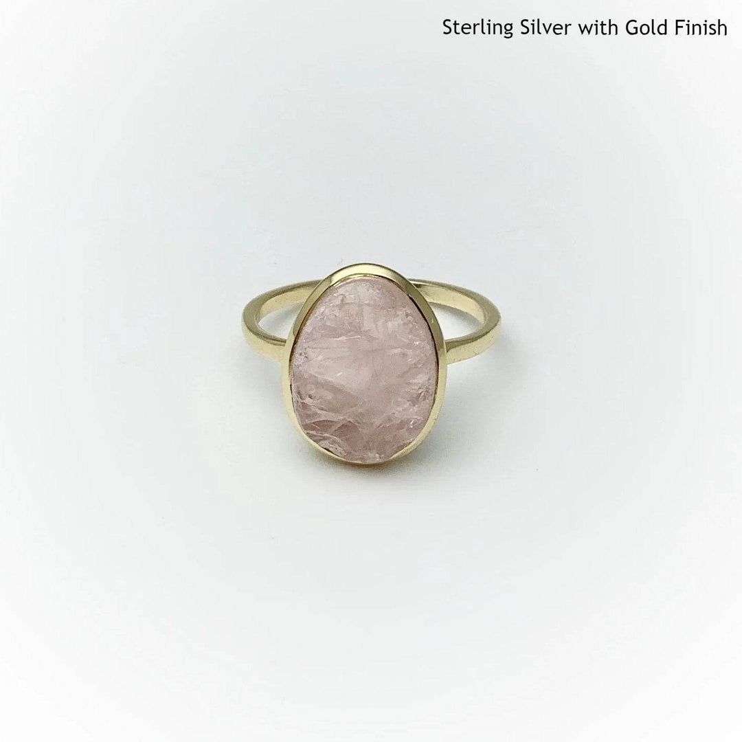 Raw Rose Quartz Ring-Rocks and Gems Canada