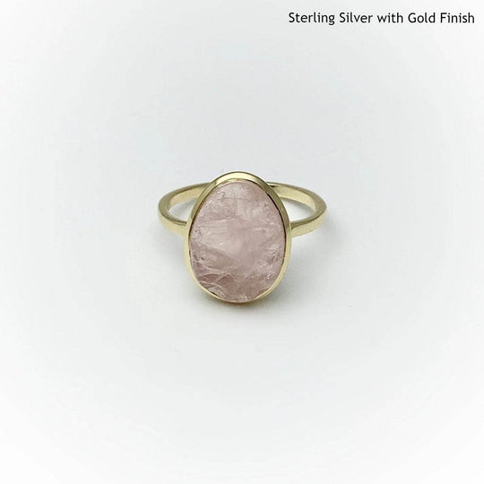 Raw Rose Quartz Ring-Rocks and Gems Canada
